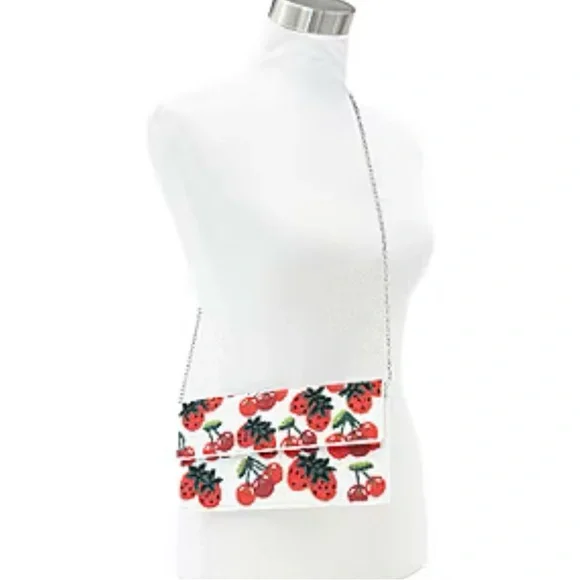 NWT! Cherry & Strawberry Beaded Clutch - Picture 7 of 7